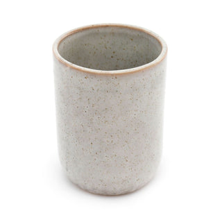 Taupe Stoneware Tumbler Toothbrush Holder | Reactive Glaze Bathroom Cup - 11cm