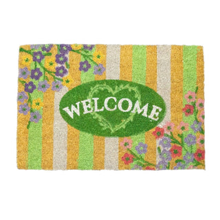 The Flower Shop Doormat | Non - slip Pvc Backed Natural Coir Doormat - 60x40cm