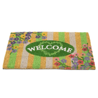 The Flower Shop Doormat | Non - slip Pvc Backed Natural Coir Doormat - 60x40cm