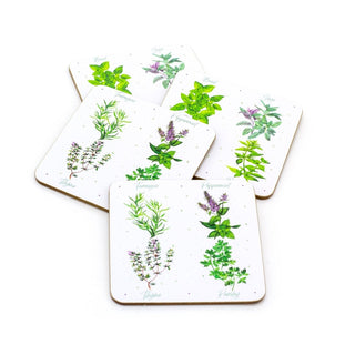 The Herb Garden - Set Of 4 Drinks Coasters | 4 Piece Square Drinks Coaster Set