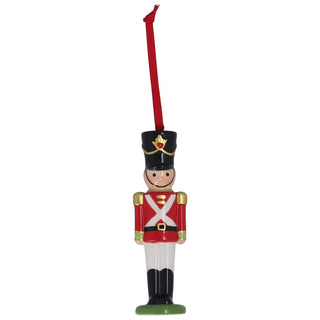 Toy Soldier Christmas Bauble | Red Soldier Ceramic Hanging Tree Ornament - 13cm