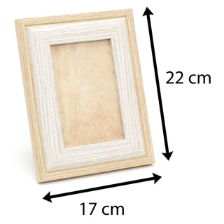 Two Tone Wooden 4 x 6 Picture Frame | Freestanding Wall Mountable Single Aperture Photo Frame |10cm X 15cm Photo Holder