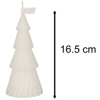 White Christmas Tree Shaped Candle | Unscented Novelty Xmas Tree Candle - 17cm