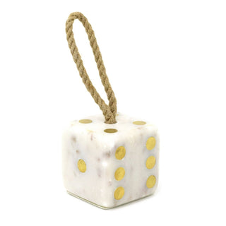 White Marble Dice Doorstop | Chunky Cube Indoor Weighted Dice Door Stop - 1.5kg