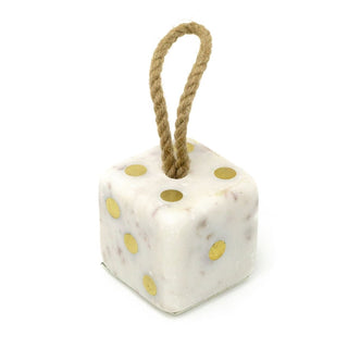 White Marble Dice Doorstop | Chunky Cube Indoor Weighted Dice Door Stop - 1.5kg