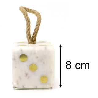 White Marble Dice Doorstop | Chunky Cube Indoor Weighted Dice Door Stop - 1.5kg