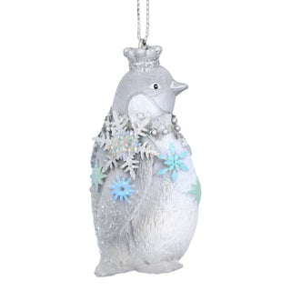 White Penguin Christmas Tree Bauble | Resin Penguin Christmas Tree Ornament 7cm