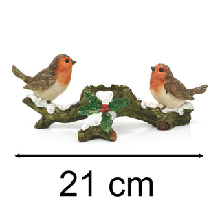 Winter Robins Christmas Tealight Holder | Festive Holly Candle Holder - 21cm