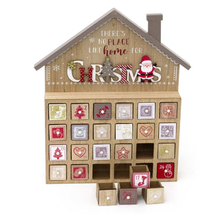 Wooden House Christmas Advent Calendar | Santa Fill Your Own Calendar - 31x35cm