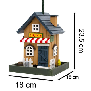 Wooden House Hanging Bird Feeder | Garden Bird Feeding Station