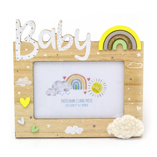 Wooden New Baby Photo Frame 4x6 Freestanding Single Aperture Baby Picture Frame