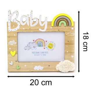 Wooden New Baby Photo Frame 4x6 Freestanding Single Aperture Baby Picture Frame