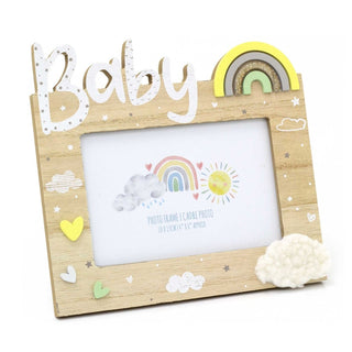 Wooden New Baby Photo Frame 4x6 Freestanding Single Aperture Baby Picture Frame