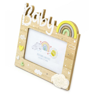 Wooden New Baby Photo Frame 4x6 Freestanding Single Aperture Baby Picture Frame